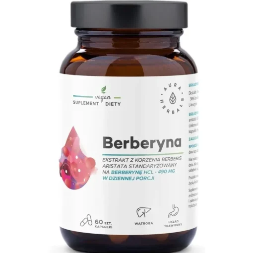 Berberyna 490 mg, HCL, Berberis aristata kapsułki 60 szt.