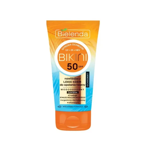 BIKINI SPF50 Nawilżający lekki krem do opalania twarzy 50ml