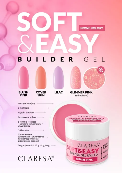 Żel budujący SOFT&EASY BUILDER GEL BLUSH PNK 45g