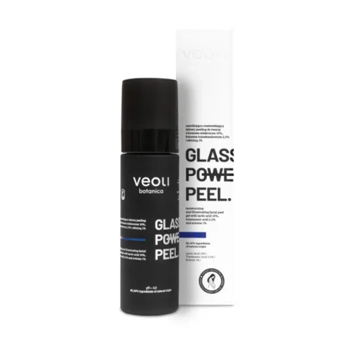 GLASS SKIN POWER PEEL Nawilżająco-rozświetlający żelowy peeling do twarzy z kwasem mlekowym 10%, traneksamowym 2,5% i ektoiną 1% 30ml