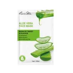 Nawilżająco-regenerująca maseczka pielęgnacyjna w płachcie z naturalnymi ekstraktami i kwasem hialuronowym Aloe 25ml