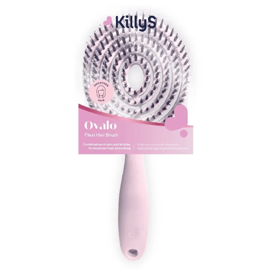 Ovalo Flexi Hair Brush owalna szczotka do włosów Pudrowy Róż
