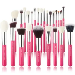 T195 Zestaw 25 pędzli do makijażu Rose Carmine & Silver