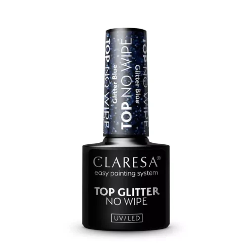 TOP NO WIPE GLITTER BLUE Top hybrydowy UV/LED 5g