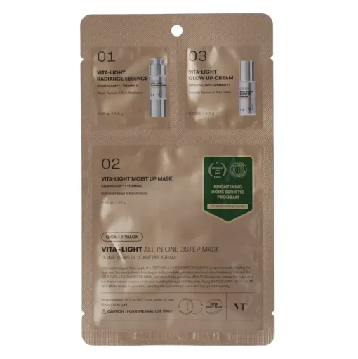 Vita-Light All In One 3Step Mask - Rozjaśniająca Maska do Twarzy w Płachcie 1,5g+1,5g+25g